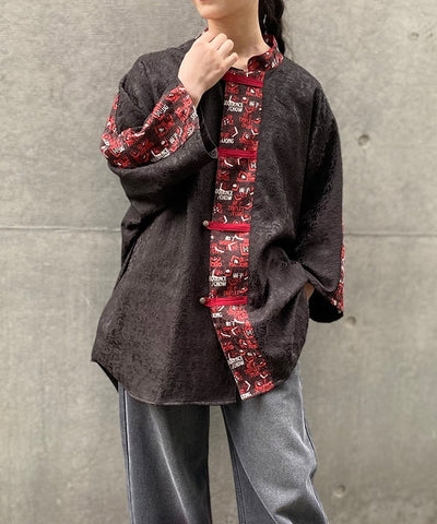 Mahjong Tiles Print Chinese Shirt