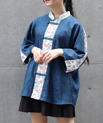 Mahjong Tiles Print Chinese Shirt
