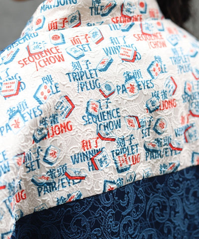 Mahjong Tiles Print Chinese Shirt