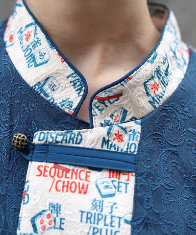 Mahjong Tiles Print Chinese Shirt