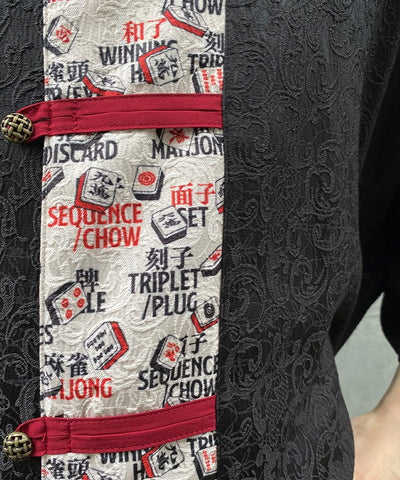 Mahjong Tiles Print Chinese Shirt