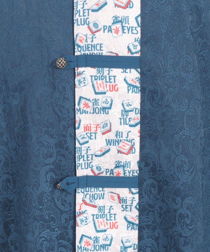 Mahjong Tiles Print Chinese Shirt