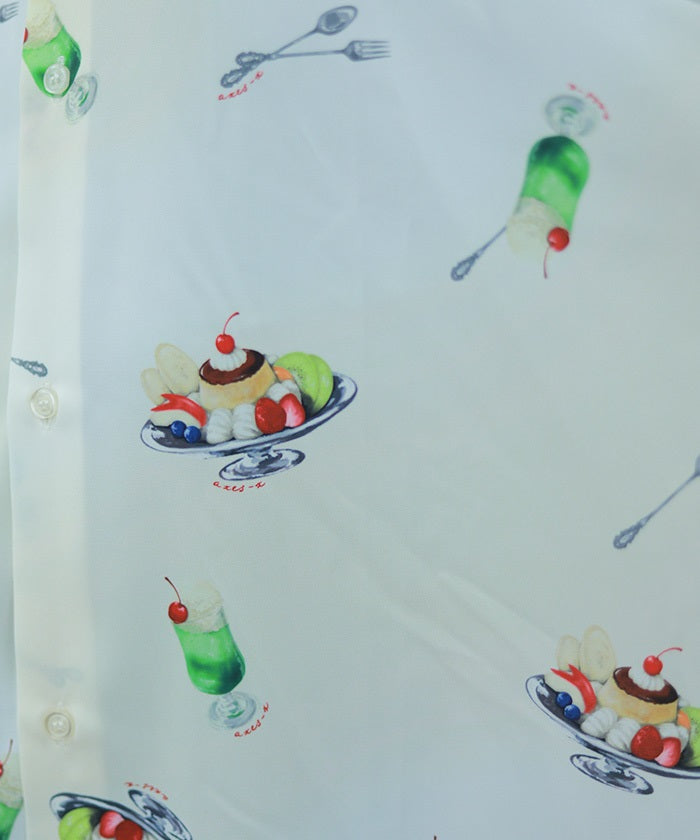 Pudding A La Mode Pattern Short Sleeve Shirt