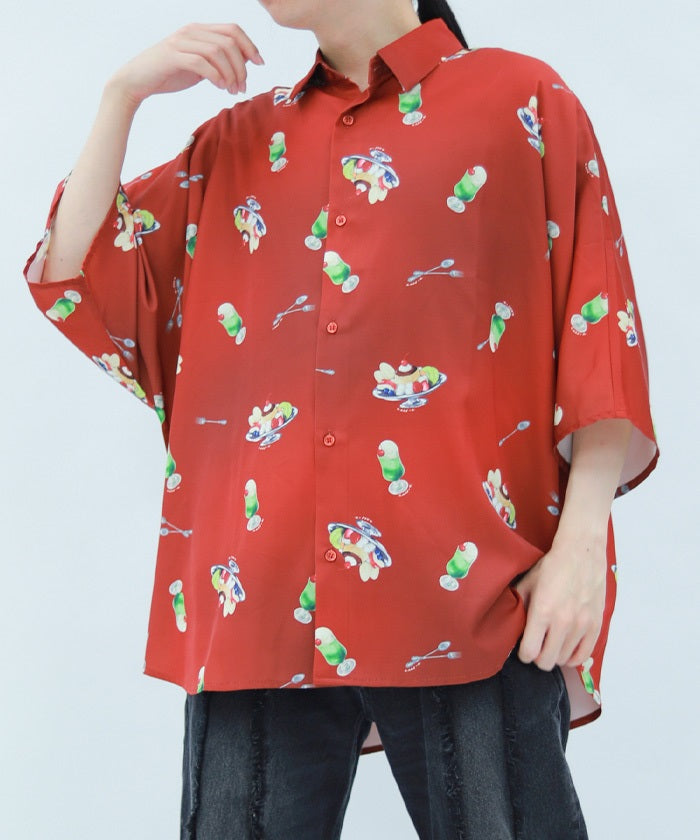 Pudding A La Mode Pattern Short Sleeve Shirt