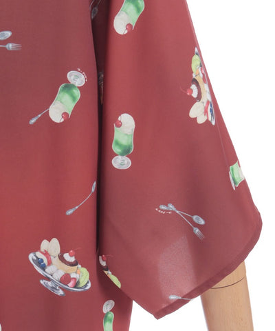 Pudding A La Mode Pattern Short Sleeve Shirt
