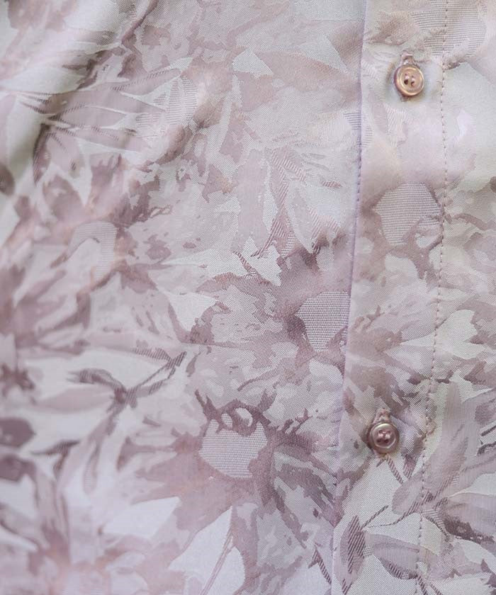 Floral Pattern Jacquard Kariginu Design Shirt