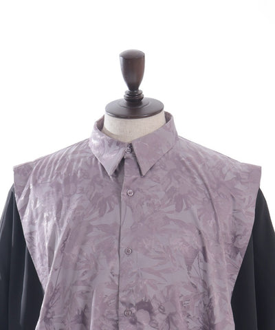 Floral Pattern Jacquard Kariginu Design Shirt