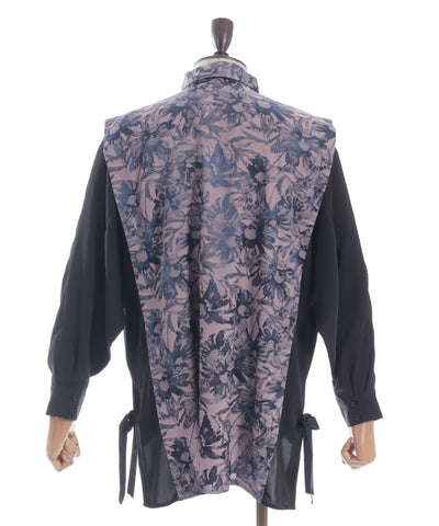 Floral Pattern Jacquard Kariginu Design Shirt