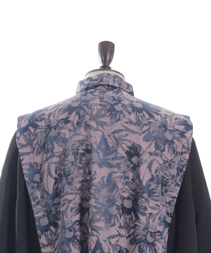 Floral Pattern Jacquard Kariginu Design Shirt