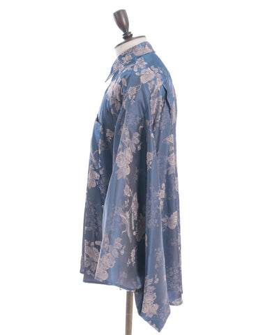 Crane & Folding Fan Jacquard Japanese Sleeve Shirt