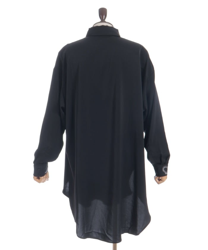 Snake & Lotus Embroidery Long Shirt