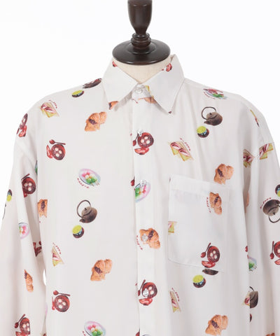 Wagashi Print Long Sleeve Shirt