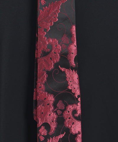 Arabesque Pattern Jacquard Tie Long Sleeve Shirt