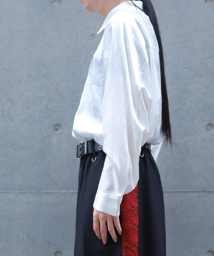 Butterfly Embroidery Jacquard Shirt