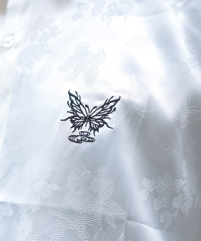 Butterfly Embroidery Jacquard Shirt