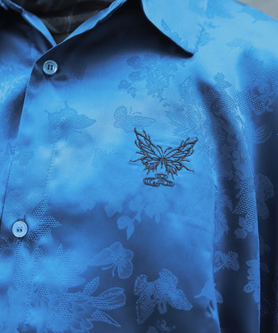 Butterfly Embroidery Jacquard Shirt