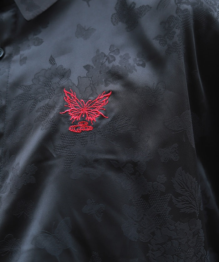 Butterfly Embroidery Jacquard Shirt