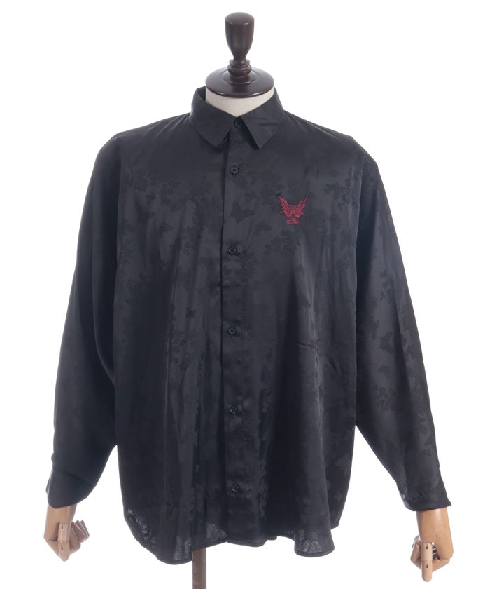 Butterfly Embroidery Jacquard Shirt