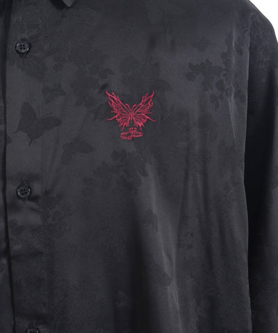 Butterfly Embroidery Jacquard Shirt