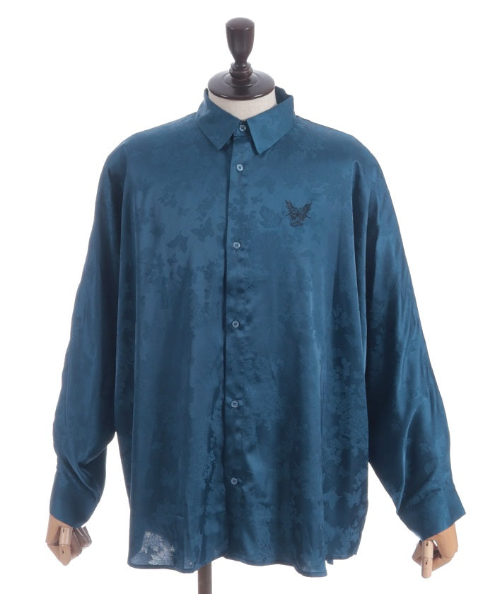 Butterfly Embroidery Jacquard Shirt