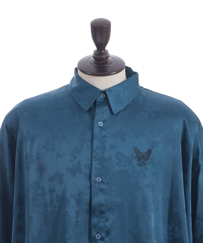 Butterfly Embroidery Jacquard Shirt