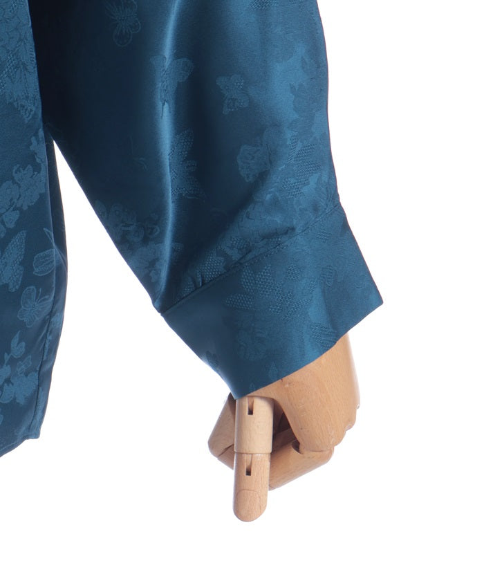 Butterfly Embroidery Jacquard Shirt