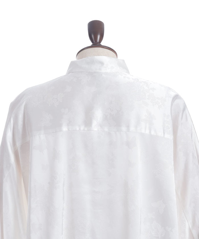 Butterfly Embroidery Jacquard Shirt