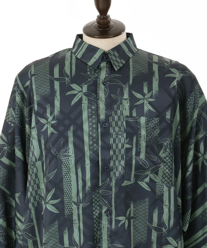 Bamboo Forest Pattern Dolman Long Sleeve Shirt