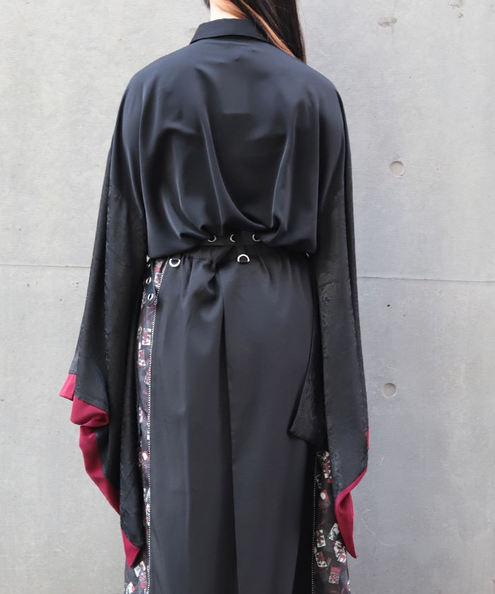 Hanafuda Embroidery Japanese Sleeve Shirt