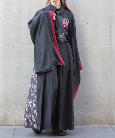 Hanafuda Embroidery Japanese Sleeve Shirt