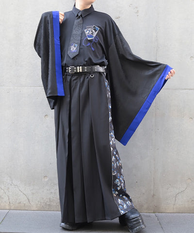 Hanafuda Embroidery Japanese Sleeve Shirt