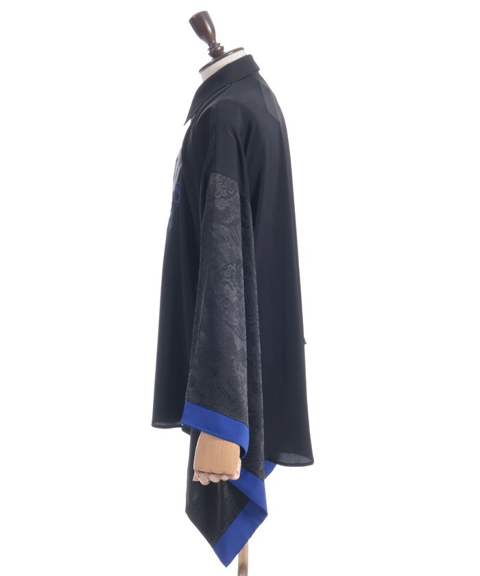 Hanafuda Embroidery Japanese Sleeve Shirt