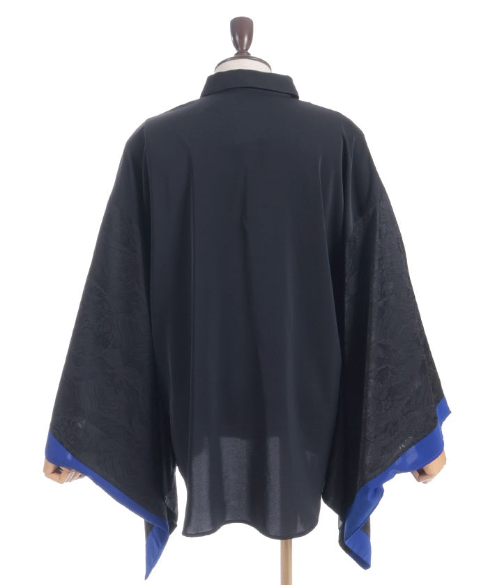 Hanafuda Embroidery Japanese Sleeve Shirt