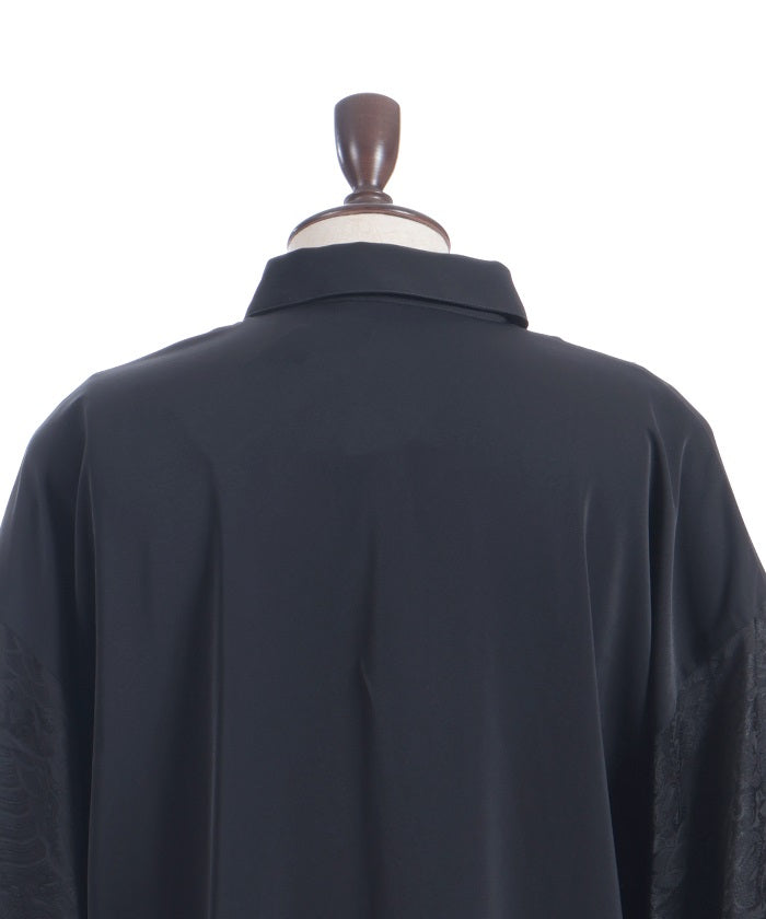 Hanafuda Embroidery Japanese Sleeve Shirt