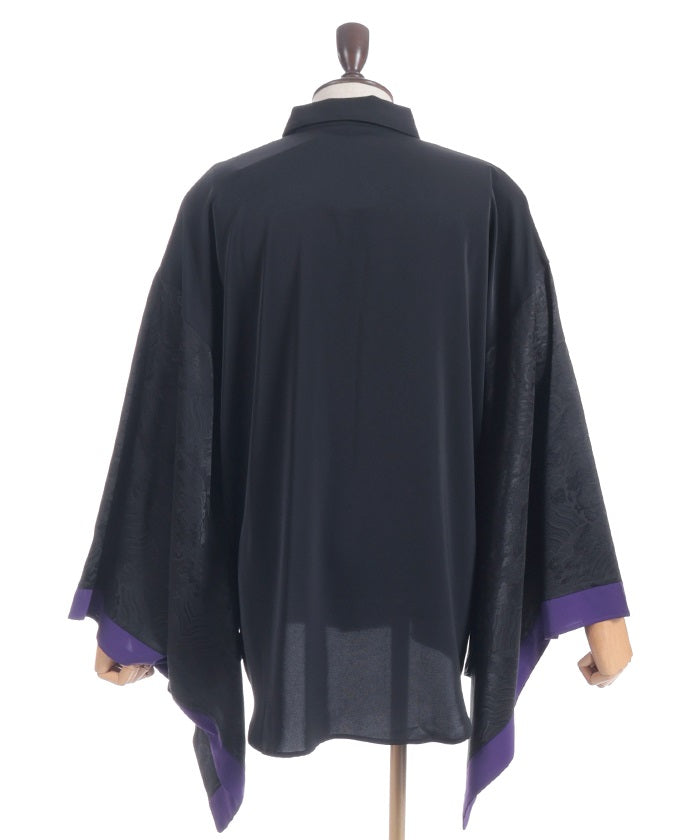 Hanafuda Embroidery Japanese Sleeve Shirt