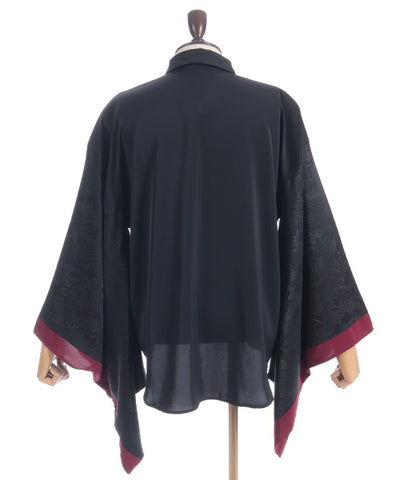 Hanafuda Embroidery Japanese Sleeve Shirt