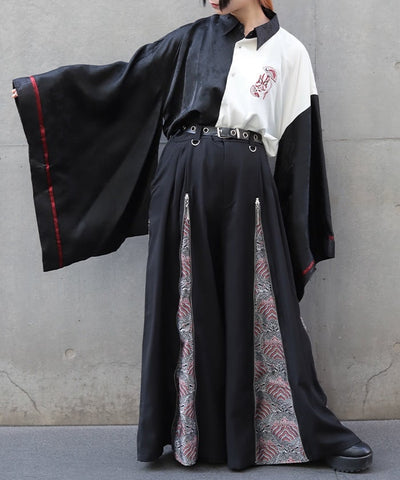 Kabuki Embroidery Japanese Sleeve Shirt