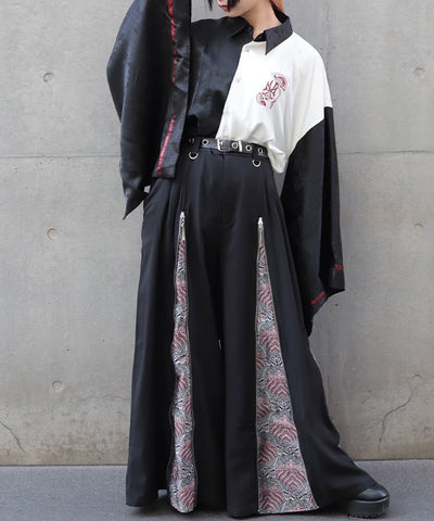 Kabuki Embroidery Japanese Sleeve Shirt