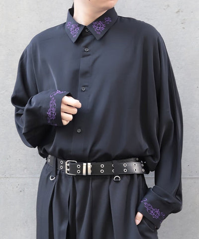 Lotus Embroidery Shirt