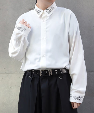 Lotus Embroidery Shirt