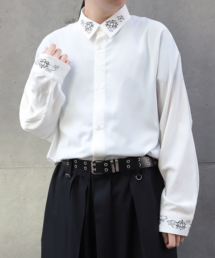 Lotus Embroidery Shirt