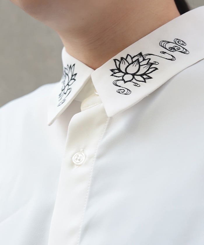 Lotus Embroidery Shirt