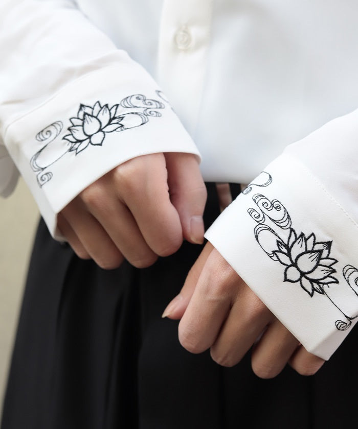 Lotus Embroidery Shirt