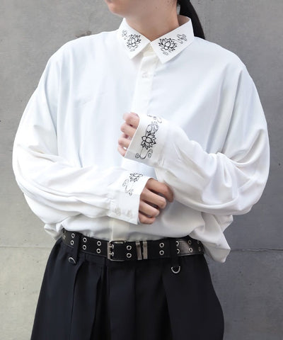 Lotus Embroidery Shirt