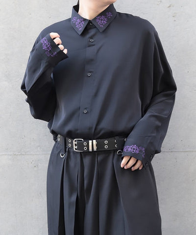 Lotus Embroidery Shirt