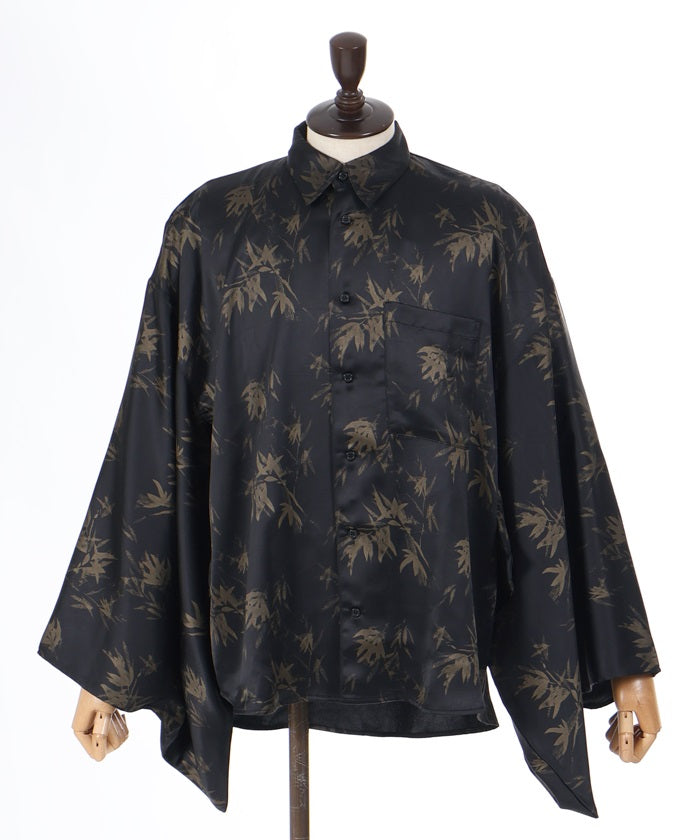 Bamboo Forest Lamé Print Japanese Sleeve Shirt