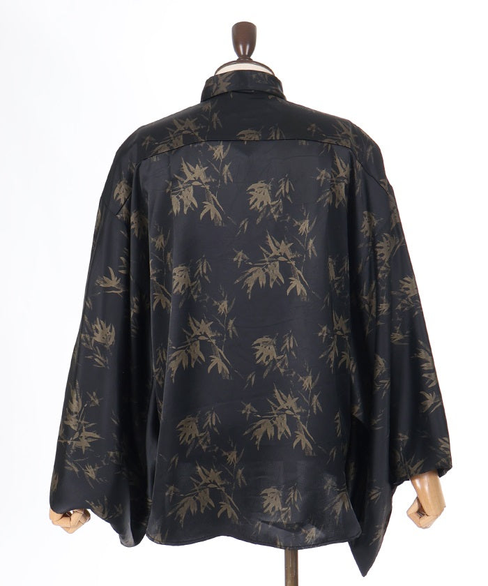 Bamboo Forest Lamé Print Japanese Sleeve Shirt