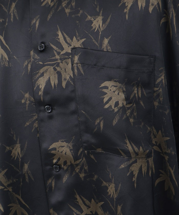 Bamboo Forest Lamé Print Japanese Sleeve Shirt