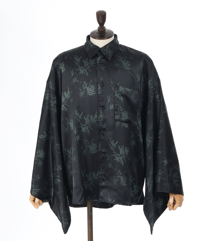 Bamboo Forest Lamé Print Japanese Sleeve Shirt