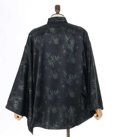 Bamboo Forest Lamé Print Japanese Sleeve Shirt